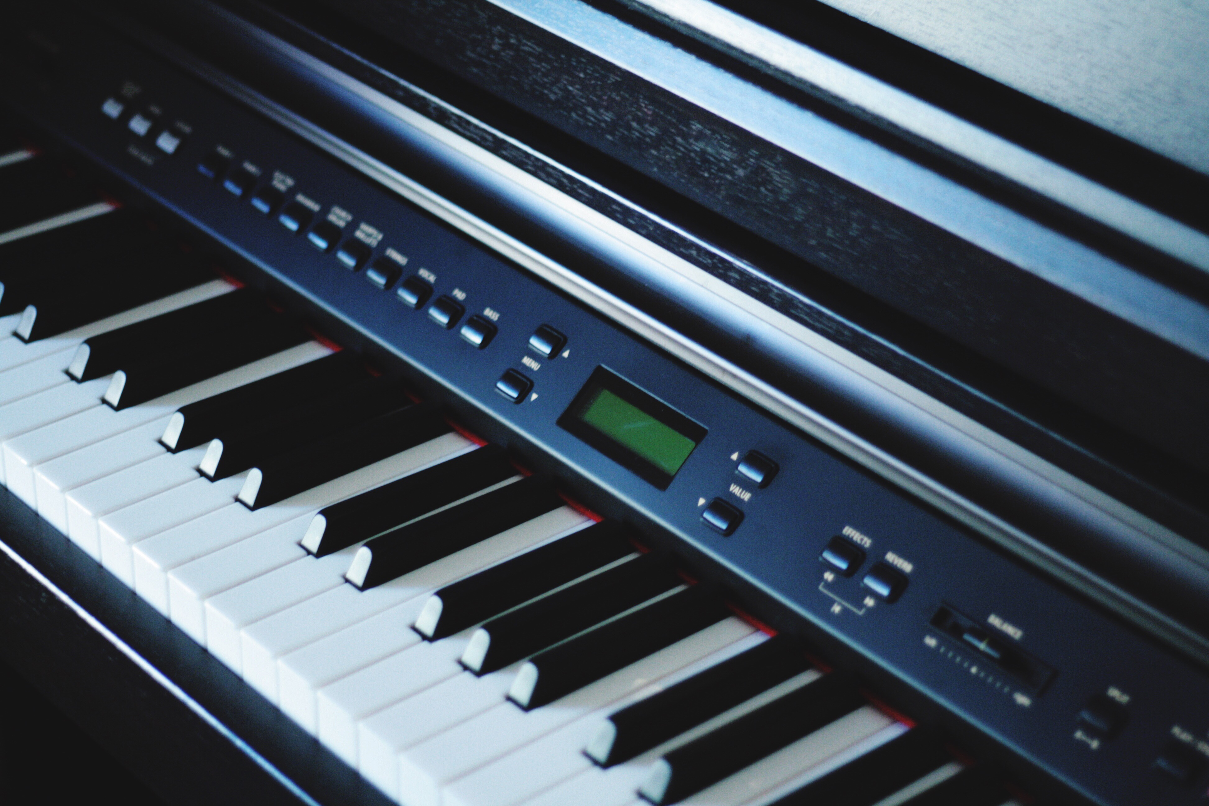 Keyboard in a recording studio